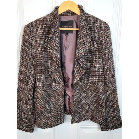Classiques Entier Tweed Wool Blend Blazer Jacket Size L - Picture 1 of 6